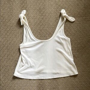 White Knotted Strap Women's Top
